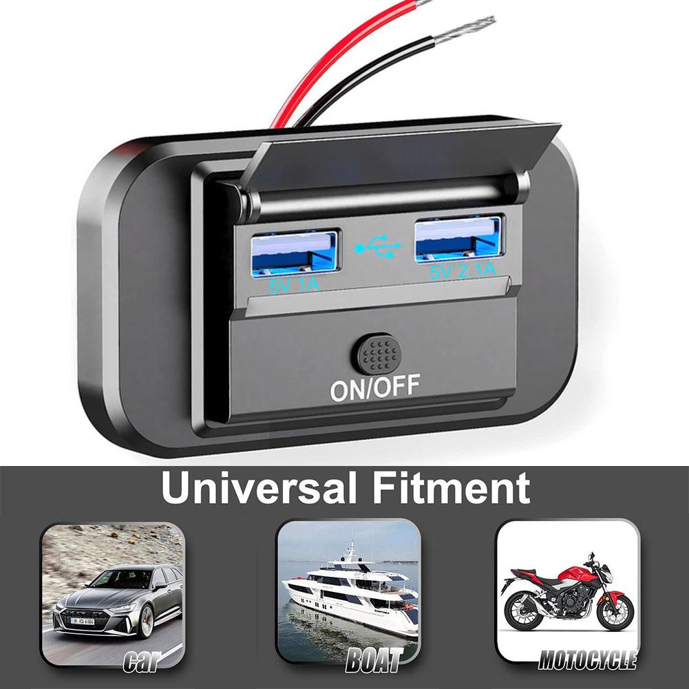 12V-24V RV Charging Panel QC3.0+PD3.0 Socket Adapter For RV Bus Motorhome Camper Charging Socket Car Accessories