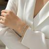 Sterling Geometric Bracelet With Lab-Created Moissanite Stones Fashion OL Style Women