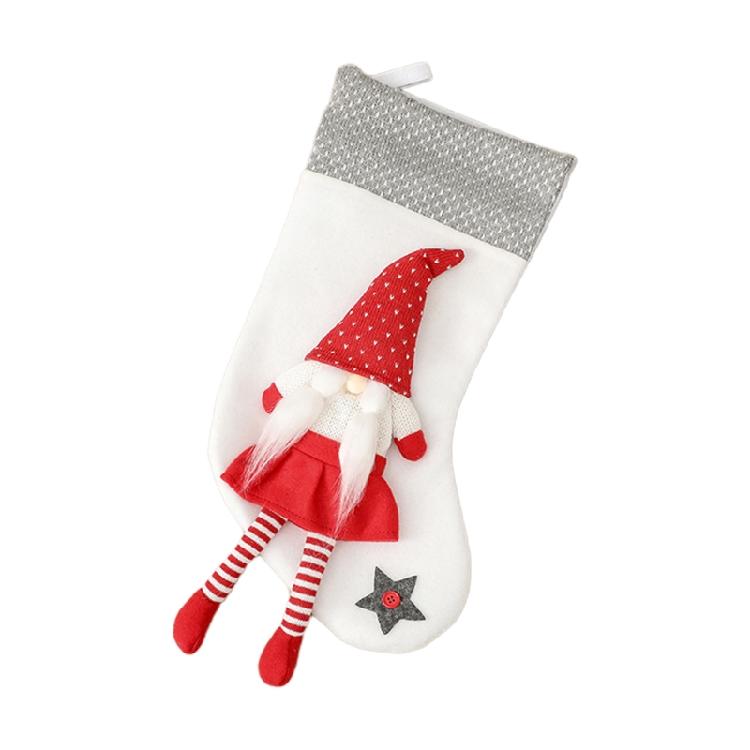 

Unique Christmas Stockings Large 3D Gnomes Santa Fireplace Hanging Party Favors білий