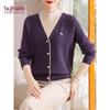 YUZHAOLIN Faux Two-Piece Fleece-Lined Knitted Cardigan for Women