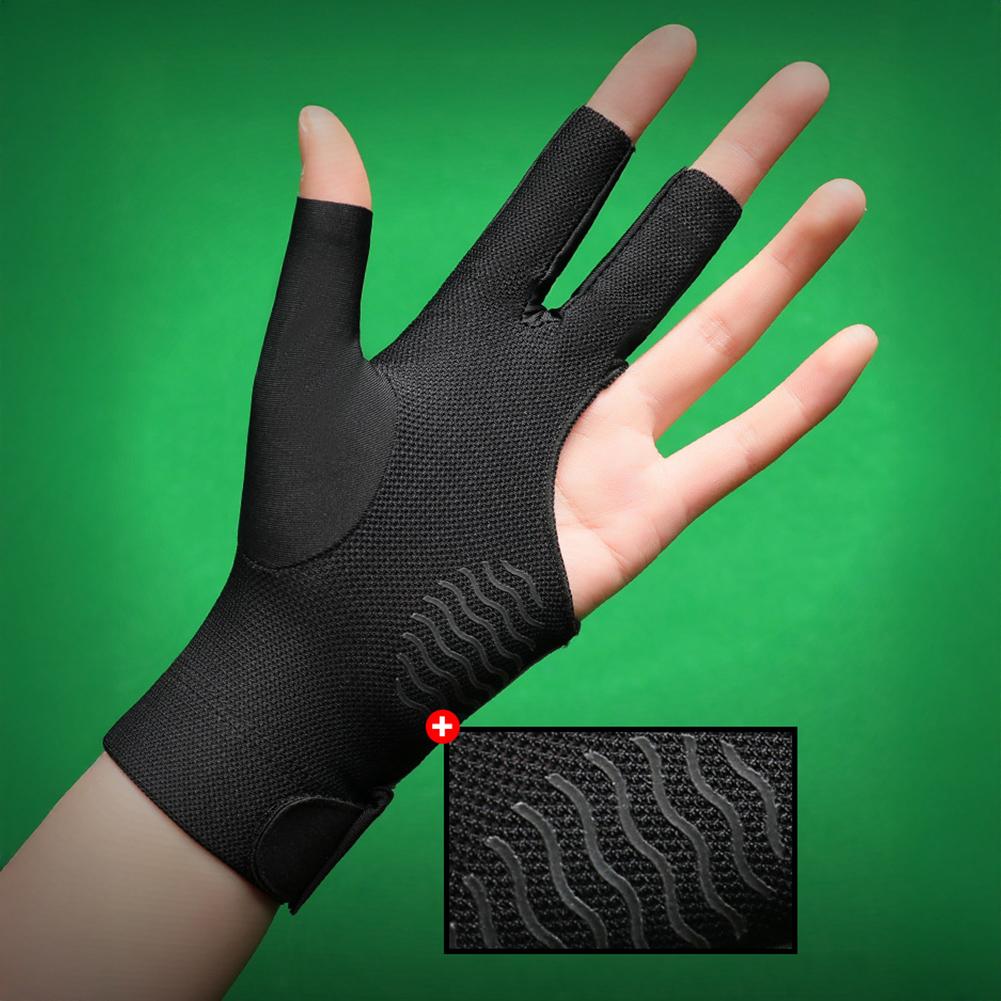 1PC Professional High-Elasticity Billiards Gloves For Left Hand Anti-Slip Breathable Three-Finger Snooker Gloves Billiards Accessories