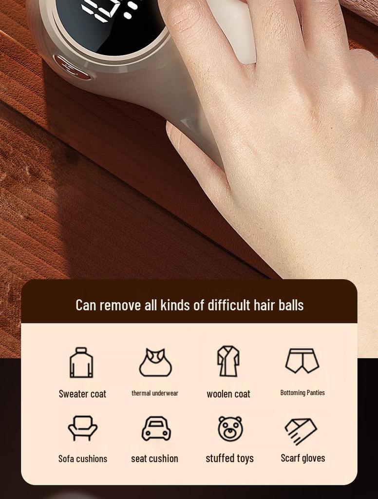 Rechargeable Lint Remover: Portable, Dual-Function, with Digital Display