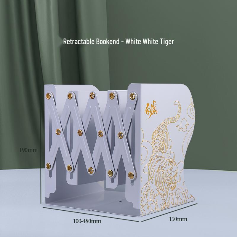 Retractable Desktop Book Holder and Folding Bookshelf with Pen Holder