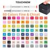 TOUCHNEW Alcohol Markers Soft Brush,Dual Tip Fine&Chisel / Brush&Chisel Art Markers Set for Adult Artists Drawing Coloring