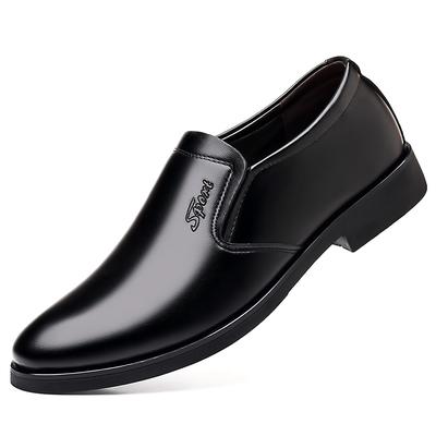 Fashion Men Formal Shoes Black Leather Casual Shoes High Quality Men's Business Shoes Slip On Loafers Comfoftable Driving Shoes