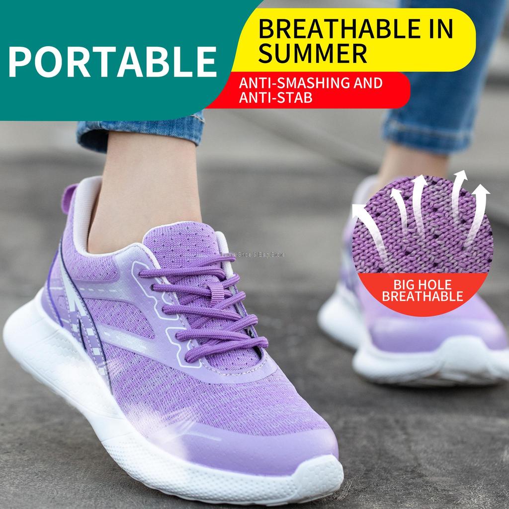 Fashion Men Women Safety Shoes with Steel Toe Cap Work Safety Boots Breathable Work Shoes Man Construction Working Sneaker Sport