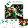 St. Patrick's Day Green Clover Hair Band Elf Hat Headband Set