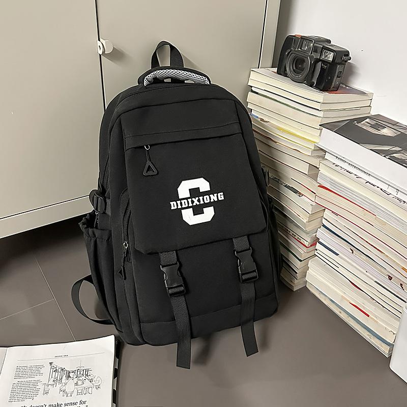 School bag male college student large capacity high school junior high school student backpack trendy flip tooling couple backpack