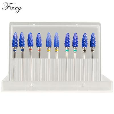 Milling Cutter for Manicure Set 10pcs Nail Drill Bits for Electric Drill Manicure Machine Mill Cutters for Removing Gel Varnish