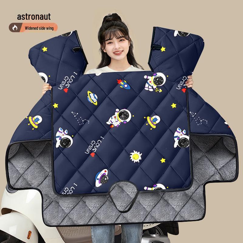 Univerzální celoroční protiprůvanová přikrývka na čelní sklo pro elektromobily a motocykly - Zesílená, Vodotěsná, Bavlněná výplň pro zimní ochranu