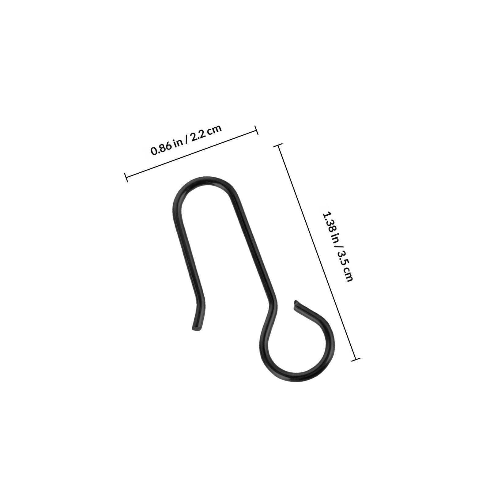 

100Pcs Heavy Duty Ceiling Curtain Hanging Hooks Metal Sliding Track Drapery Pins Shower Accessories Curtain Gliders чорний