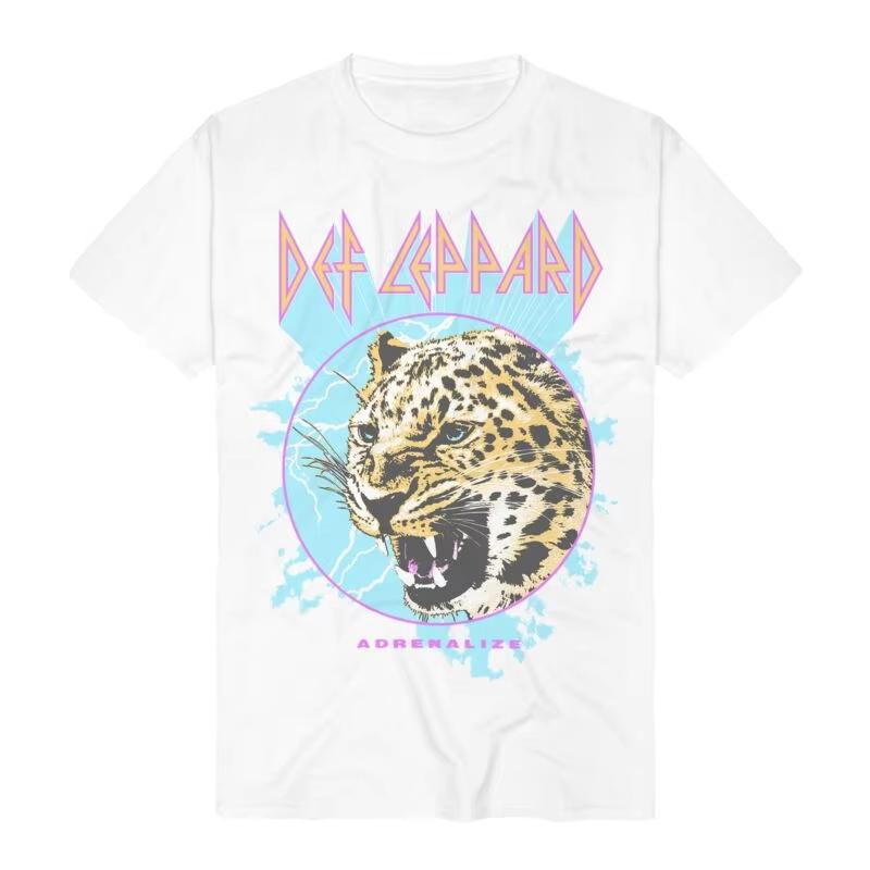 Hysteria Tour Bandfoto Def Leppard Band T-Shirt Baumwolle Grafik-T-Shirt Herren Damen Sommer Streetwear