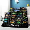 Color Dinosaur Customize Your Name Blanket Used For Chair Office Sofa Bed Camping Soft And Warm Giving Friends And Relatives Birthday Graduation Gift