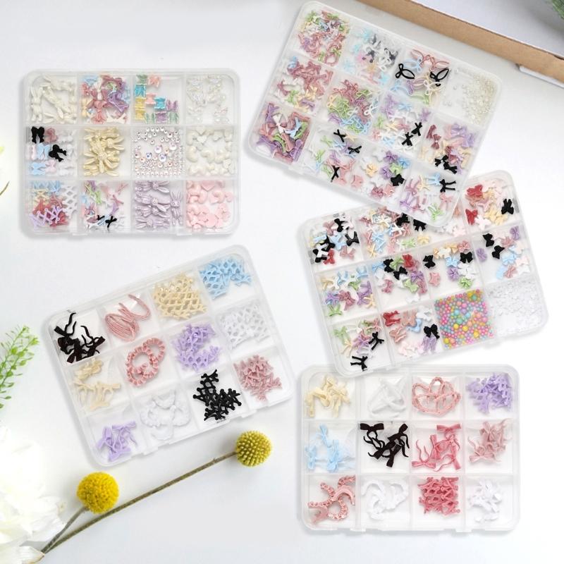Colorful Nail Accessories Resin Nail Rhinestones for Manicure DIY Crafts Jewelry Bows Butterfly Heart Nail Art Charms