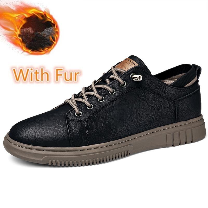 Fashion Autumn Winter Men Casual Shoes New Fashion All-match Mens Sneaker Cow Genuine Leather Flats Walking Travel Shoes Male Size 36-49