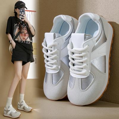 Women Soft Leather Shoes Comfortable Breathable Casual Sneaker 2024 Korean New Lace Up Non-slip Flat Sports Shoes Running Shoes