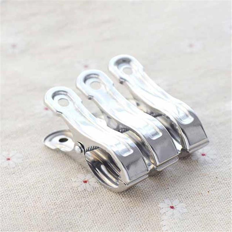 10PCS Large Stainless Steel Clips for Home Drying Down Clothes Quilt Windproof Clothespins Home Laundry Beach Towel Clips