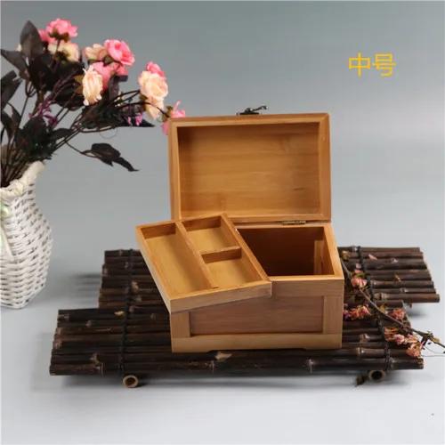 Bamboo Craft Princess Korean Bamboo Jewelry Box Wooden Jewelry Storage Box Small Collection Box Gift Box WF Travel organizer Box