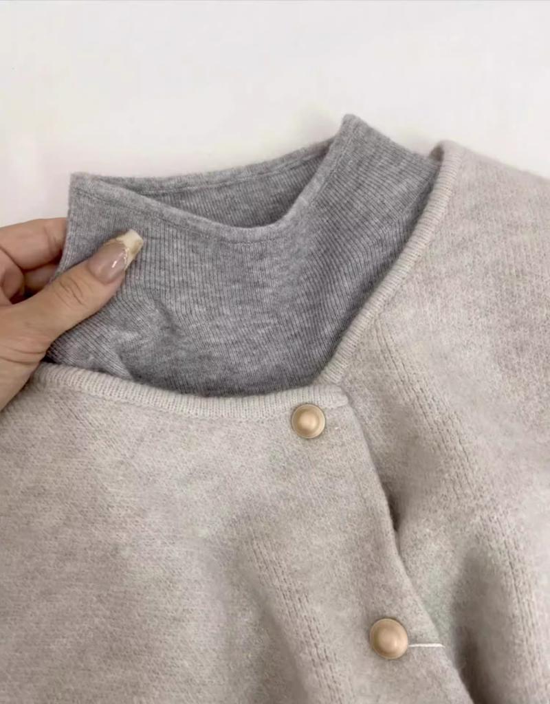 Soft waxy single-breasted knitted vest vest women's small stand-up collar soft waxy knitted bottoming shirt autumn and winter two-piece set