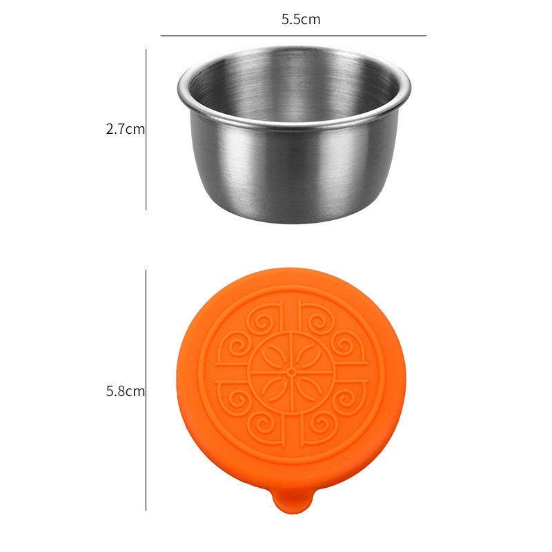 

Силиконовая крышка для соусницы, герметичная, для салата, томатного соуса, бенто, блюдце, соусница из нержавеющей стали 304 с крышкой, маленький контейнер для хранения