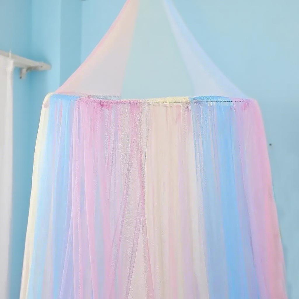 No-Install Dome Princess Tent: Colorful Encrypted Folding Mosquito Net for Double Bed