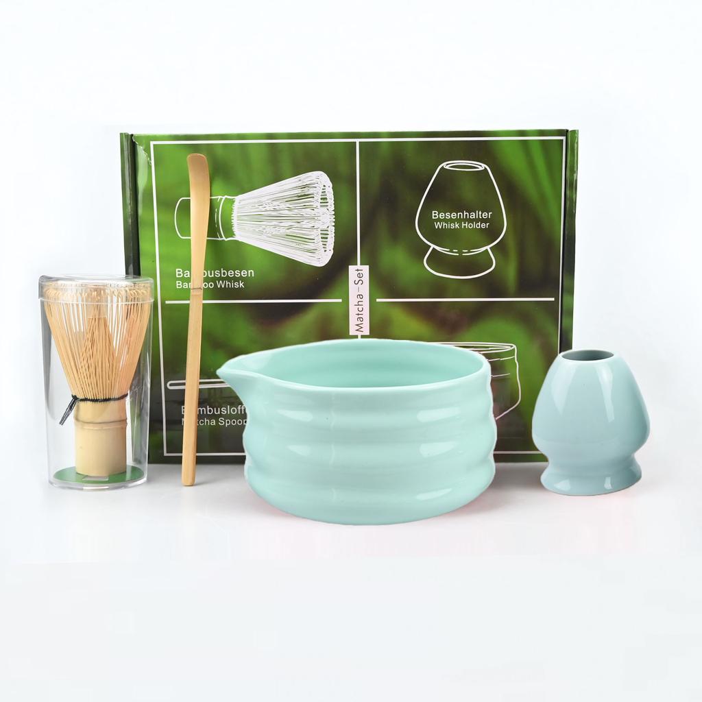 4pcs/set Japanese Style Matcha Tea Set With Tool Rack, Including Bowl, Whisk, Spoon, Great Gift For Ceremony, Traditional Japane