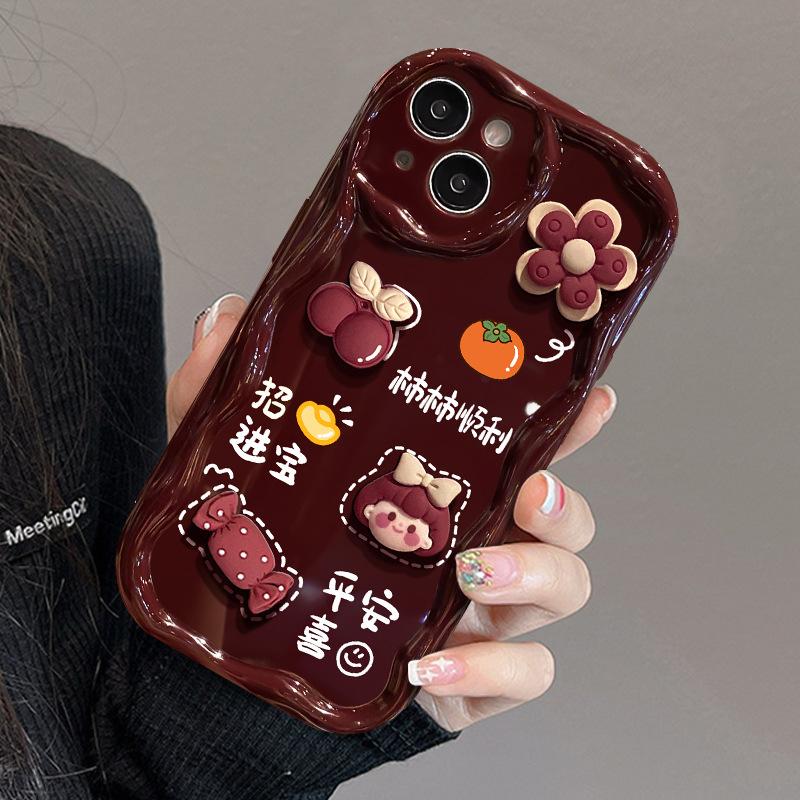 

Подходит для Apple 15promax Чехол для мобильного телефона iPhone 14/13 Good Persimmon Doll 11/12 Silicone Xs Anti-Fall iPhone 6s Plus