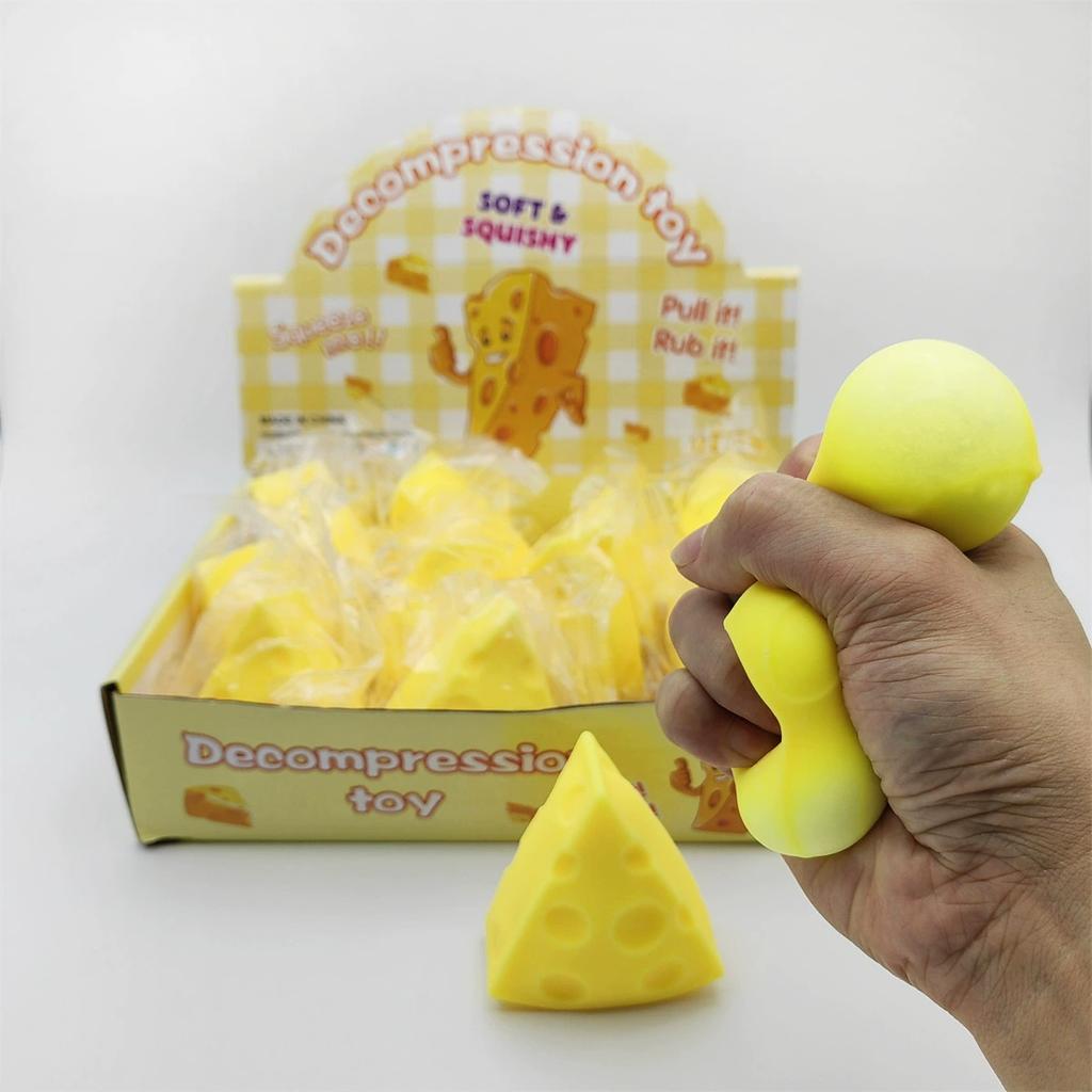 Squishy Cheese Toy Simulation Cheese Squeeze Toy Soft Cute Decompressing Pinching Slow Rising Sensory Fidget Toys For Adults