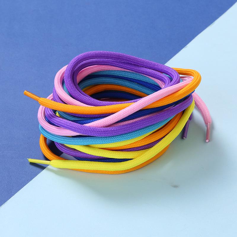 White Polyester Round Shoelaces for Hiking, Dad Sneakers, & Basketball Shoes