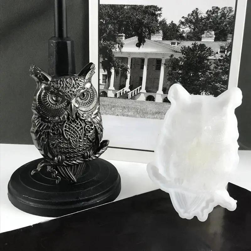 

Owl Ornaments Epoxy Resin Mold DIY Wall Hanging Desktop Ornaments Half Three-dimensional Owl Silicone Mold Home Decoration синій