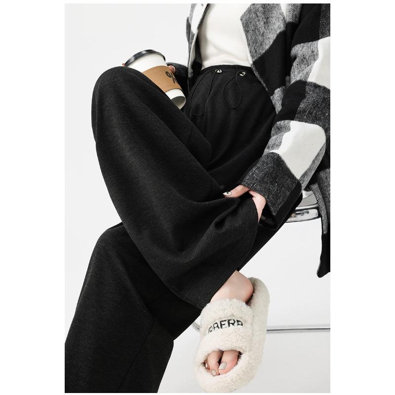 Pregnant women's glutinous rice wide-leg pants spring, autumn and winter fleece thickened outer wear casual support warm long leggings autumn wear