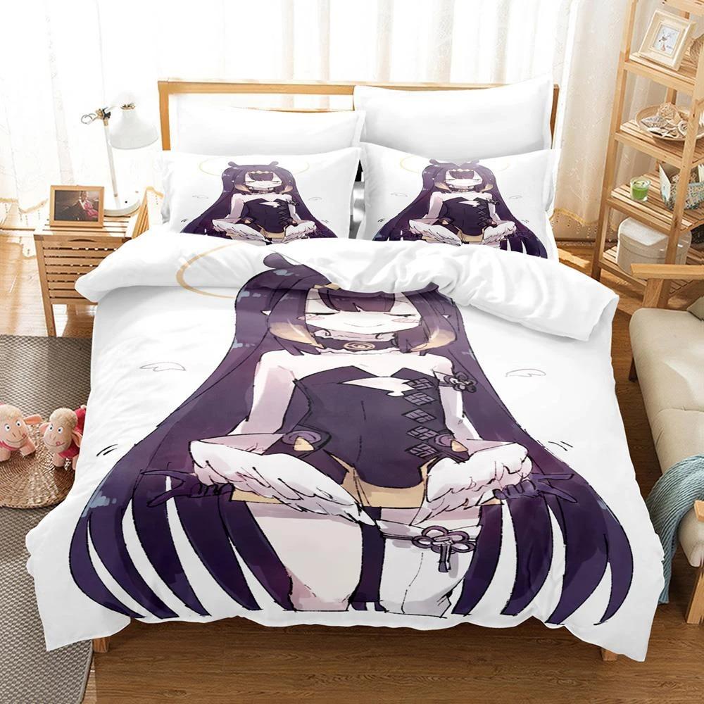 Hololive Ninomae Ina'nis Bedding Set Twin Queen Size Duvet Cover Pillowcase for Boys Girls Kids Adult Home Textile