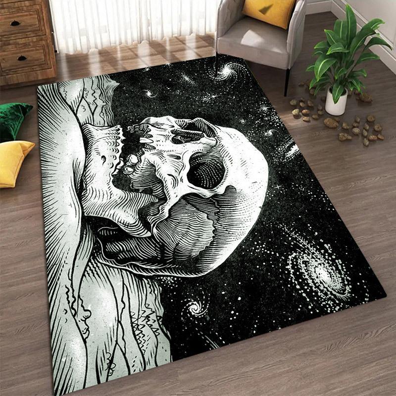 Halloween Skeleton Entry Door Floor Mat Halloween Horror Skeleton Foot Mats Living Room Bedside Bedroom Decorative Rugs
