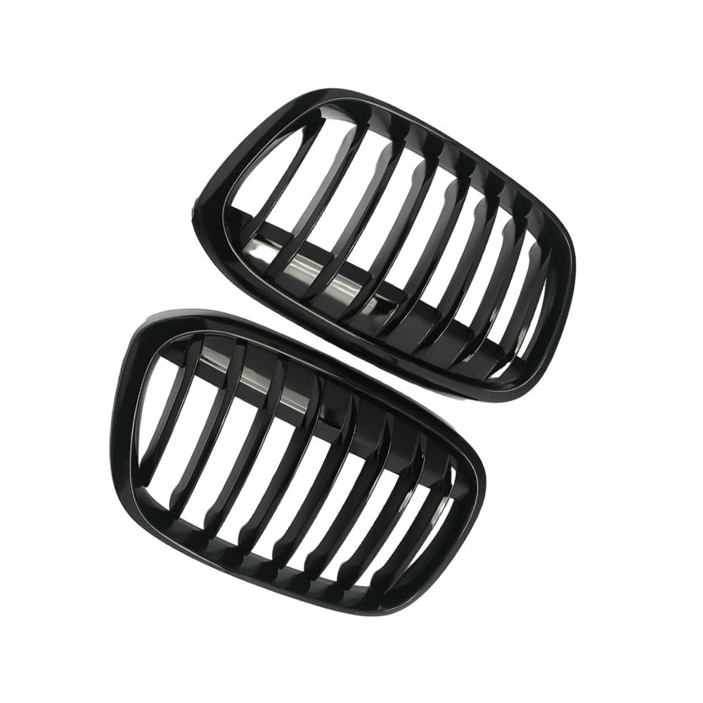 2Pcs Front Bumper Kidney Grille Hood Kidney Grill Racing Grills Gloss Black Replacement For BMW X1 F49 F48 2016 2017 2018