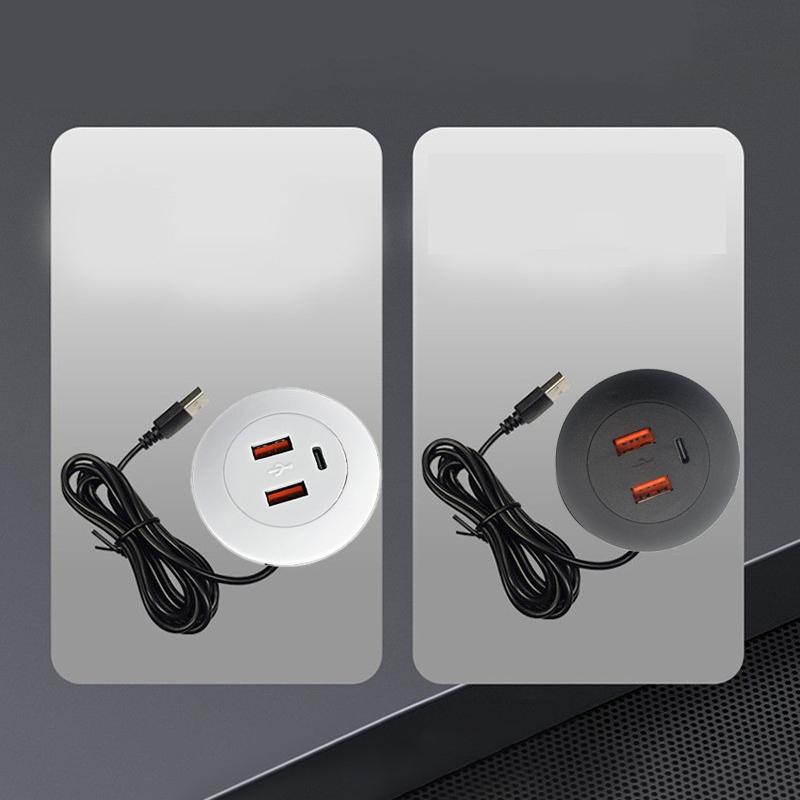 Hot Sale! Embedded Desktop Multi Port USB2.0 To USB TYPE-C Charge Connector Extension Cord Concealed Fast Charging Cable