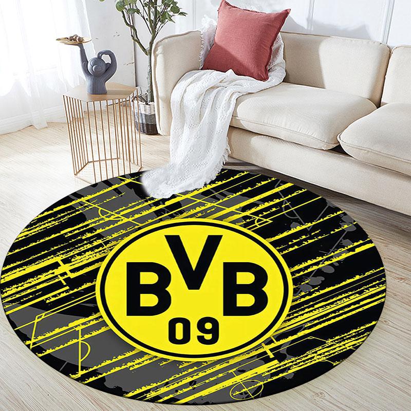 Borussia Dortmund2,Runder Teppich,Teppich für Wohnzimmer Schlafzimmer Sofa Spielzimmer Dekor,Rutschfeste Bodenmatte