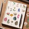 150 Pieces of Retro Floral Plant Stickers for Decorating Notebooks. PET Waterproof Transparent Artistic Stickers Pack.