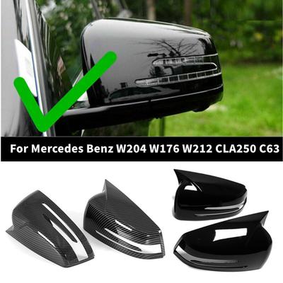 For Benz W176 W246 W212 W204 C117 X204 A B C E S CLA GLA GLK Class ABS Car Rearview Side Mirror Cover Wing Cap Adhesive Trim