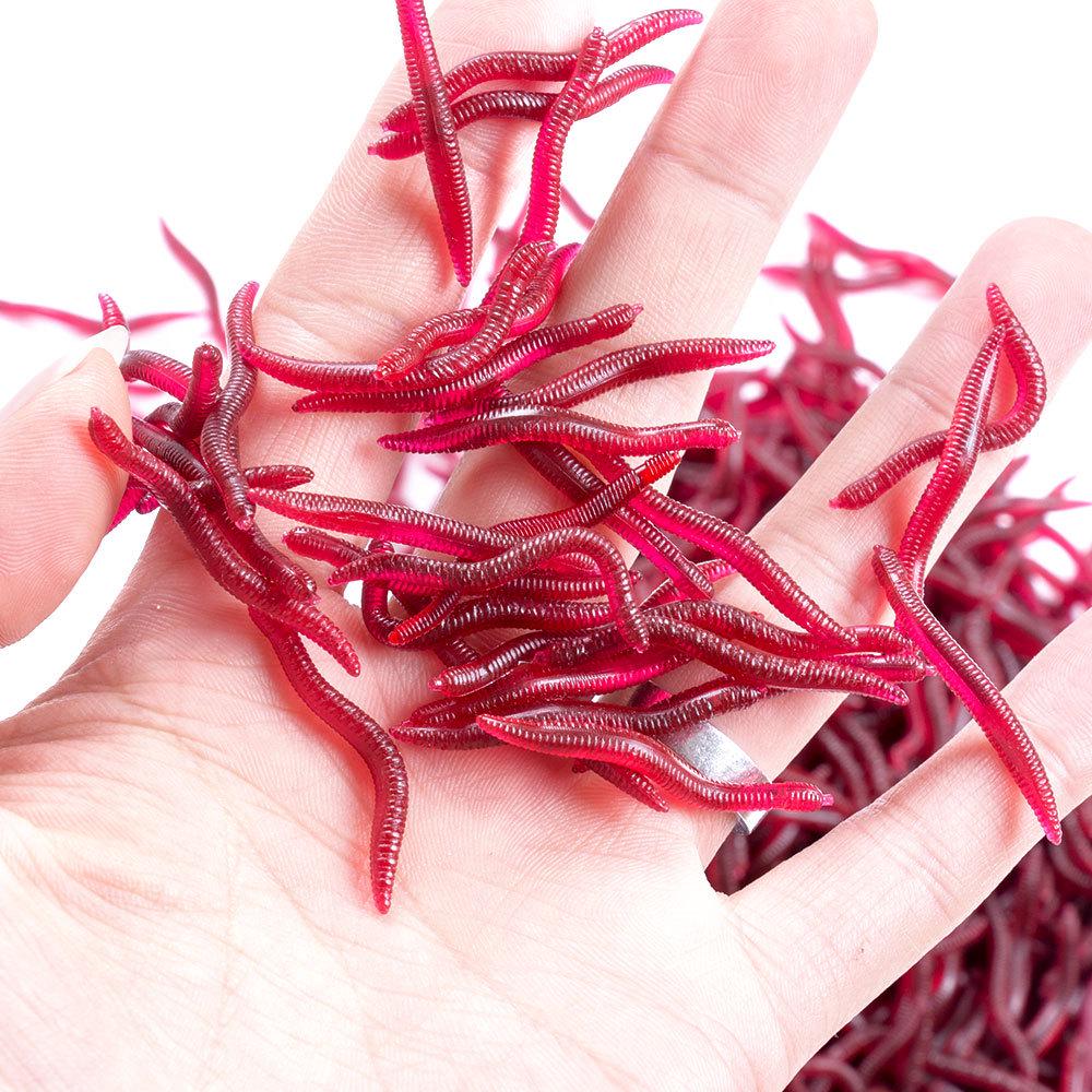 Hengjia Bionic Earthworm Fishing Lure - 4cm & 8cm Soft Bait, Bloodworm Companion, Hot Selling Artificial Lure