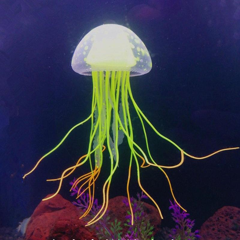 Jellyfish Aquarium Decorations Bright Color Silicone Decor Artificial Jelly-Fish