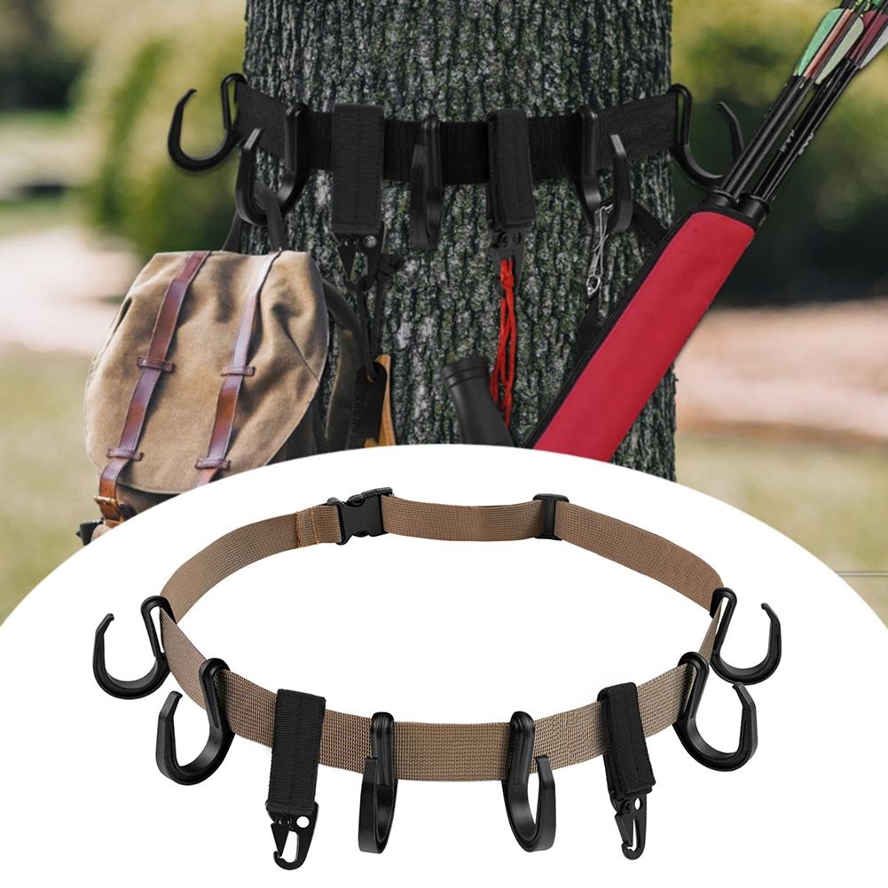 Treestand Strap Multi Hook Hangers Hunting Gear Equipment Hanger With Metal Coated Tree Saddle Platform For Hunting Bow