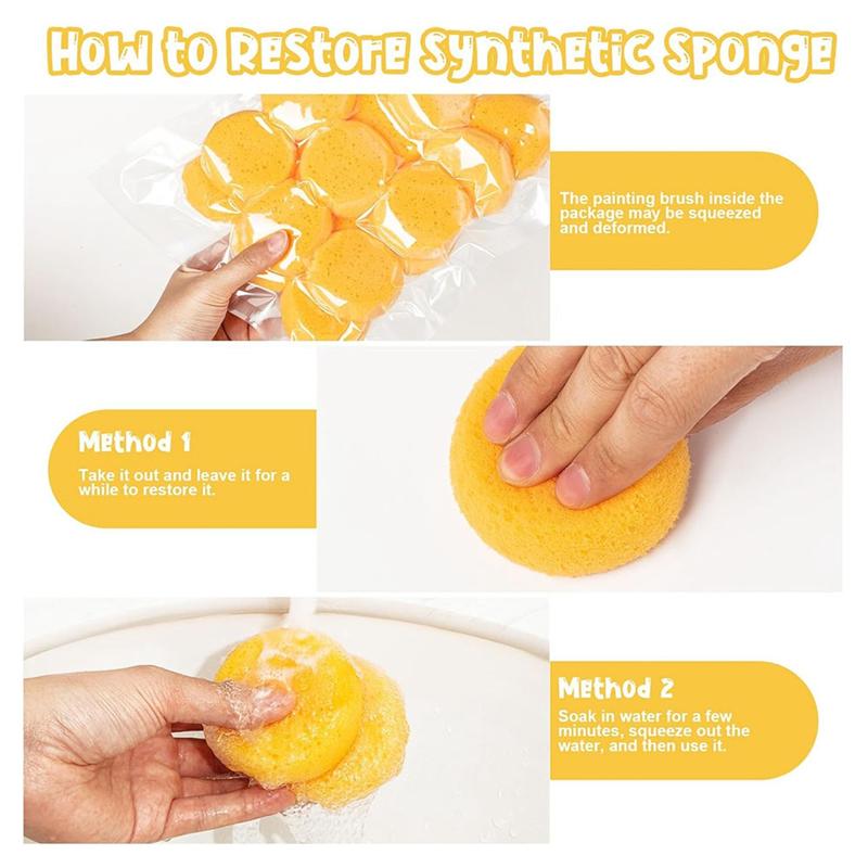 24Pcs Round Pottery Sponges Care, Tack Sponges For Efficient Sculpting Cleanup For Painting, Car Waxing, Washing Dishes