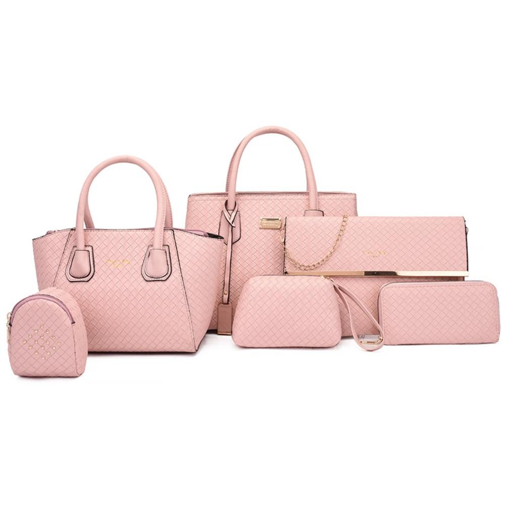 Women's bags, fashionable and versatile, six-piece set, woven handbag, shoulder bag, crossbody bag