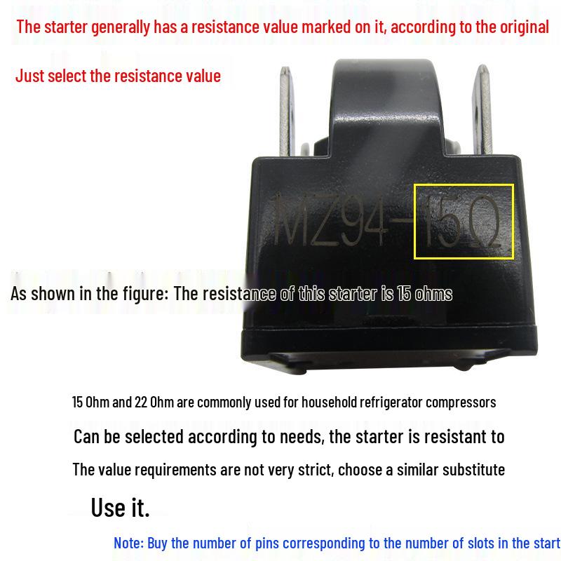 PTC Refrigerator Compressor Starter 3-Pin Protector for Large Chip Refrigeration