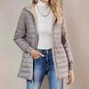2025 Winter Women's Mid-Length Quilted Parka, Hooded Fleece Lined Loose Fit Thermal Jacket with Zipper, Warm Padded Casual Coat for Cold Weather