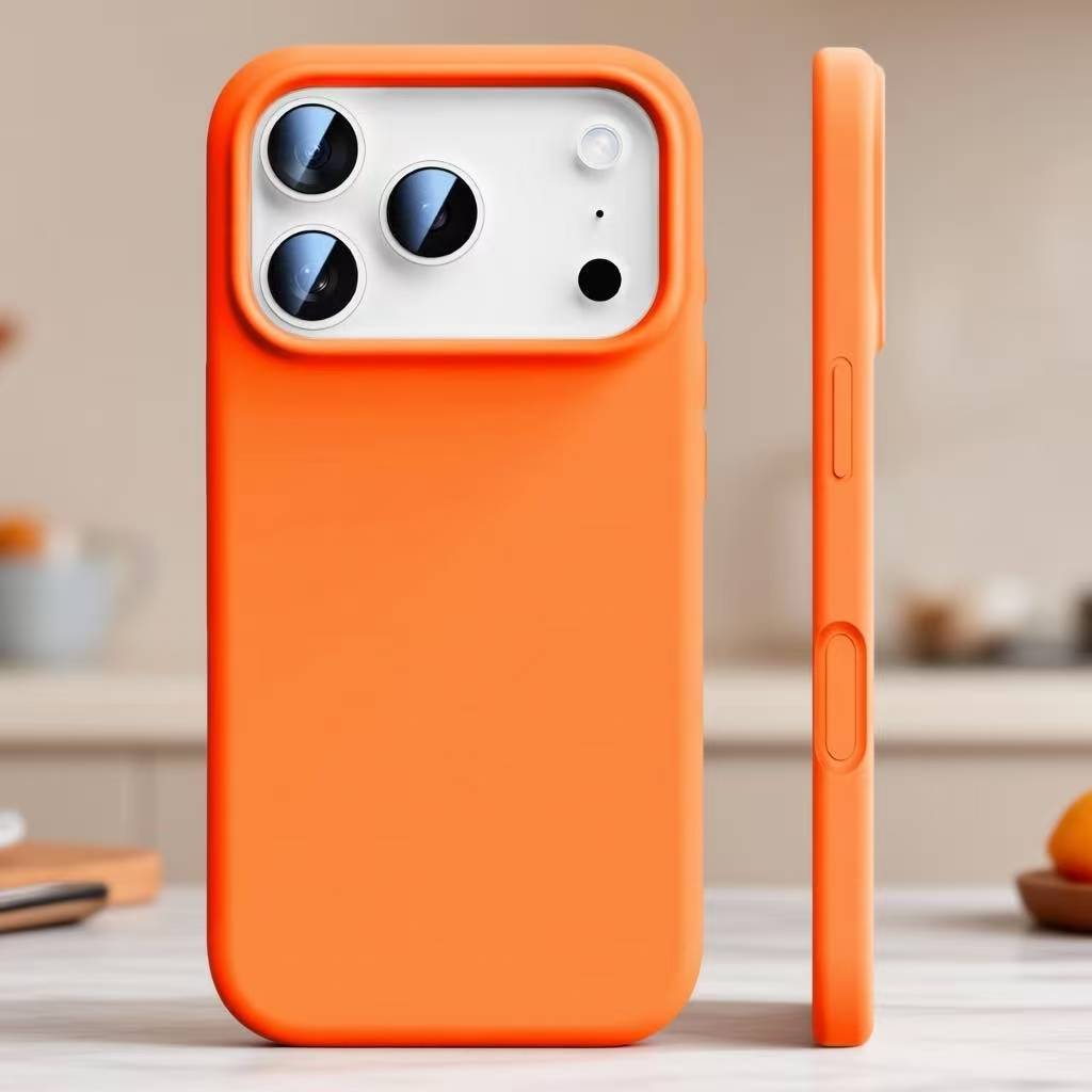 Ins Wind Solid Color True Liquid Silicone Mobile Phone Case iPhone11 Large Hole Lens Frame Anti-drop Apple 11 Mobile Phone Case