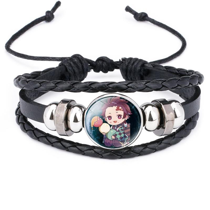 

Anime Themed Handmade Leather Bracelet Unisex Fashion Accessory With Custom Photo Printing