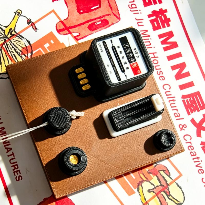 1Pcs Dollhouse Wall Decor With Magnet 1:12 Scale Miniature Electric Meter Control Panel For Diorama Scene Diy Accessories one size