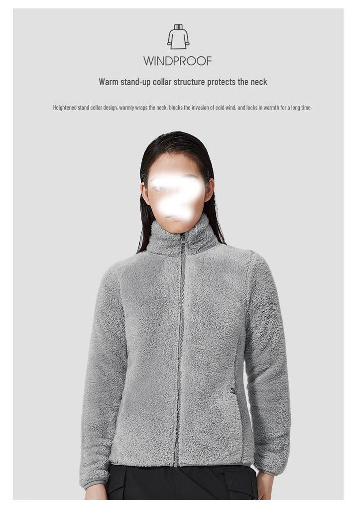 Plus Size Women's Fleece Jacket - Unisex Korean Style Thickened Hoodie for Autumn Winter