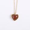 Carnelian Necklace Earrings, Stainless Steel Charm Heart Crystal Necklace Christmas Valentine's Day Gift for Her Wife Girlfriend